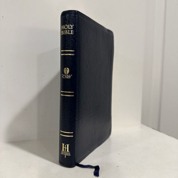 Holman Bible Pocket-Size Edition 2004 Red Letter Bonded "Glazed"  Blue Leather - Picture 1 of 6